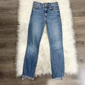 MOTHER Denim Jeans Womens Stunner Ankle Step Fray Size 25 in Walking on Coals